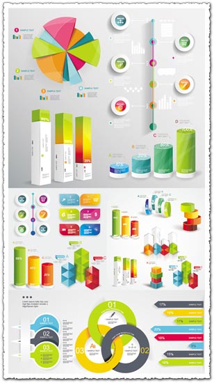 Timeline statistics infographics vector