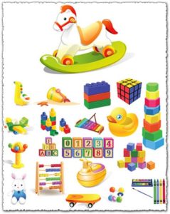 Children toys vector cliparts