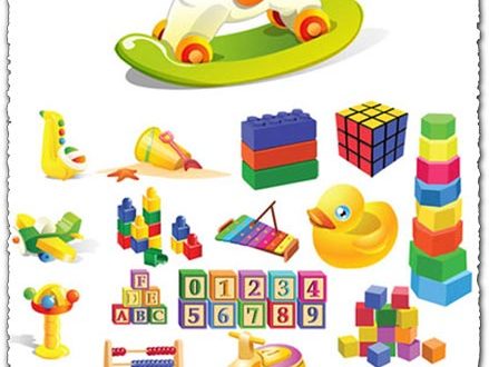 Children toys vector cliparts