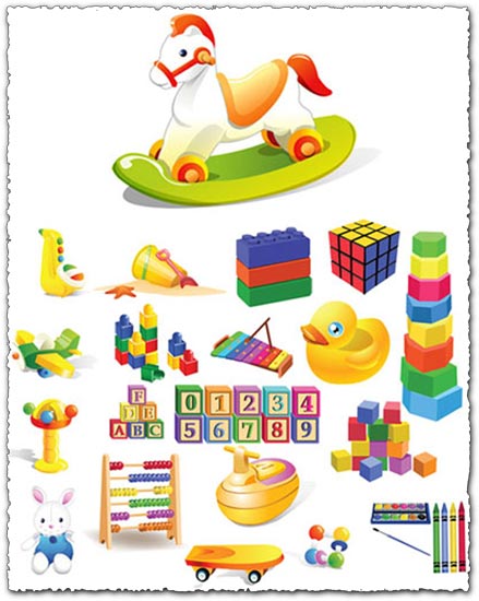 Children toys vector cliparts