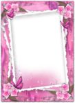 Transparent pink wedding frame with roses