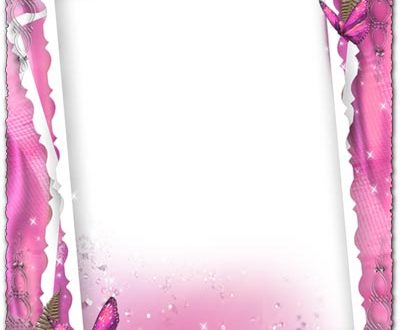 Transparent pink wedding frame with roses