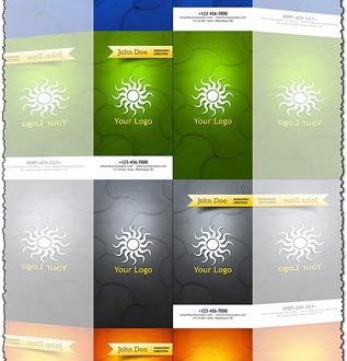 Travel business cards with 4 vertical backgrounds