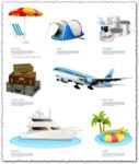 Travel icons collection vectors