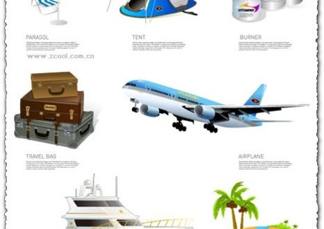 Travel icons collection vectors