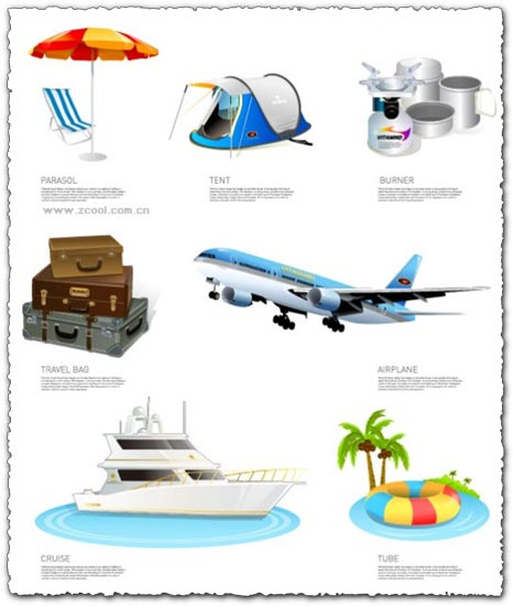 Travel icons collection vectors