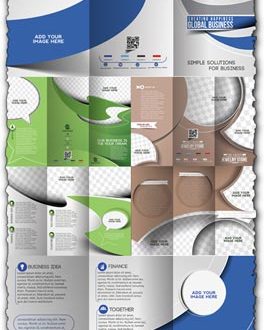 Tri-folded business brochure vectors