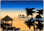 Tropical Beach Vector EPS