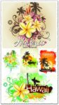Tropical paradise poster vectors