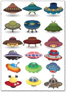 Ufo spaceships vector cartoons