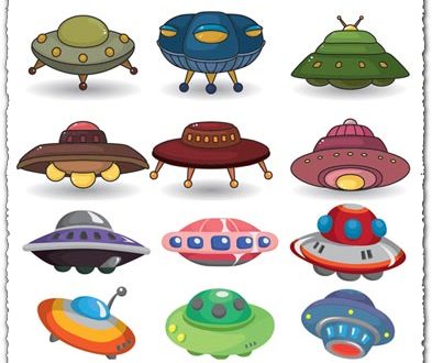 Ufo spaceships vector cartoons