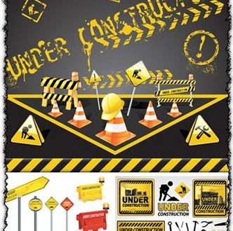 Under construction vector signs