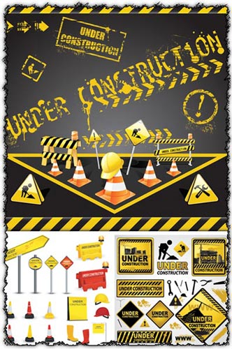 Under construction vector signs