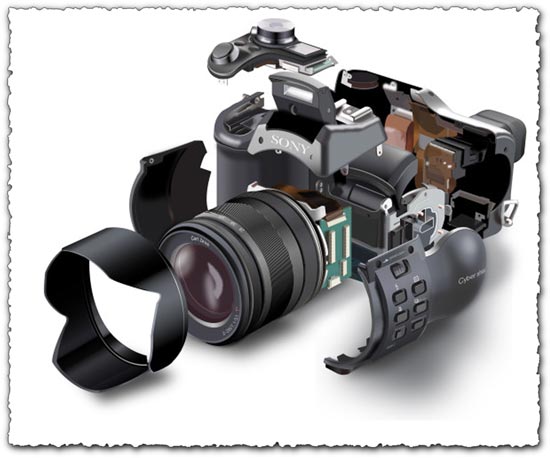 Unfolded photo camera vector