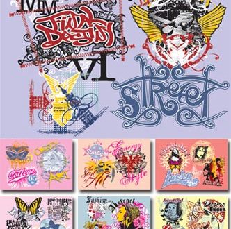 Graffiti designs in urban style vectors