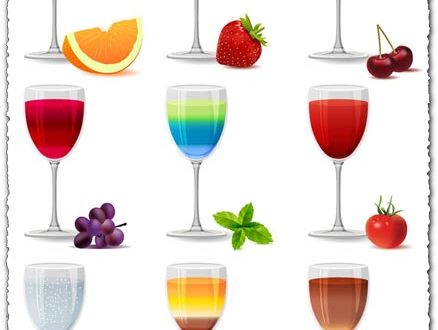 Various flavors of juice vectors