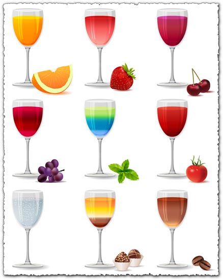 Various flavors of juice vectors