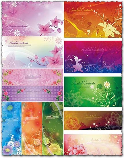 Vector banners flower design