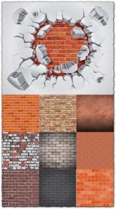 Brick wall vector textures