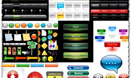Vector buttons for web design