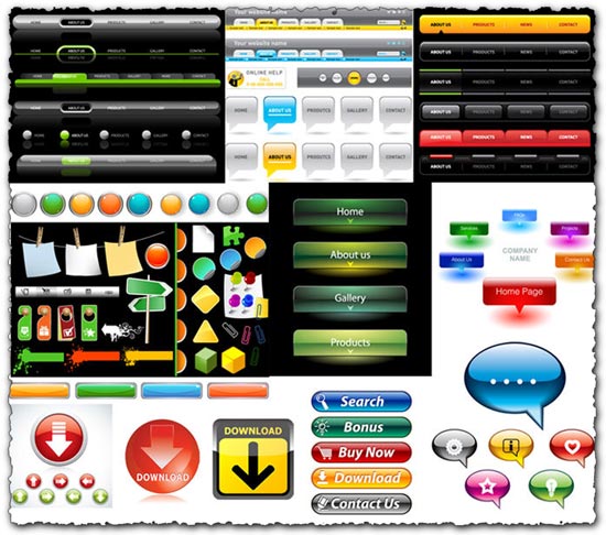 Vector buttons for web design