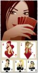 Vector card girls