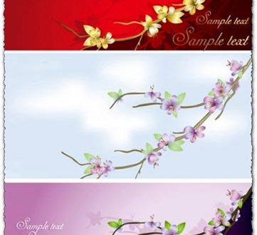 Vector flower banner collection