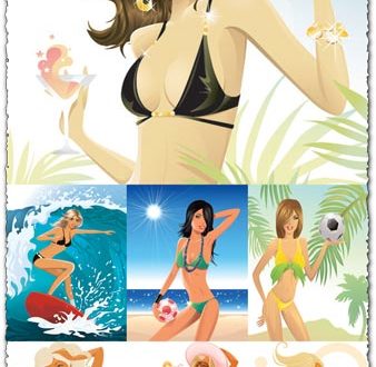 Summer girls vectors