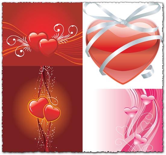 Heart shapes in abstract background vector