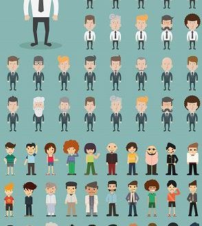 Vectorized business people expressions