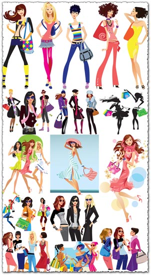 Fashion girls vector