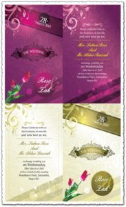 Vectorized wedding invitation cards