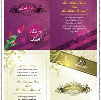 Vectorized wedding invitation cards