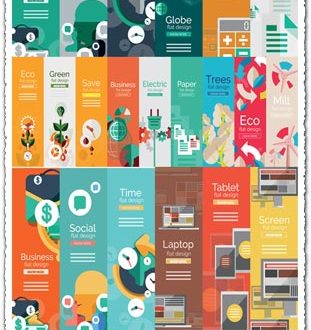Vertical flat vector banners