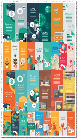 Vertical flat vector banners Vertical flat vector banners