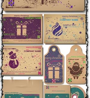 Vintage Christmas vector labels