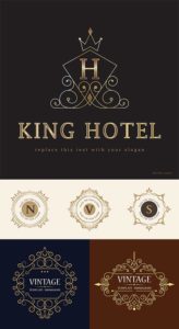 Vintage logo monograms vectors