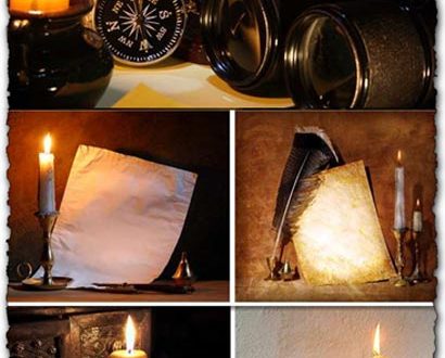 Vintage paper with a candle images