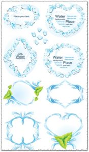 Water splashes frames vector