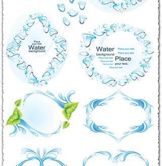 Water splashes frames vector