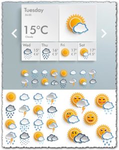 Weather icons for smartphone vectors