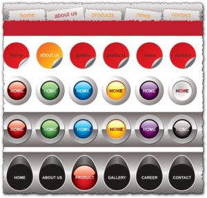 Web buttons vector elements