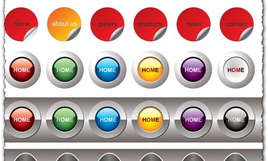 Web buttons vector elements