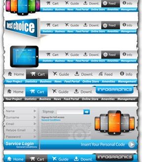 Web headers vector elements
