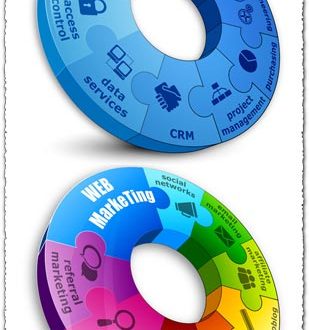 Web marketing infographics charts vector