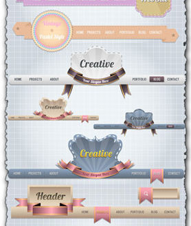 Website headers design vectors