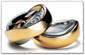 Wedding gold ring vector