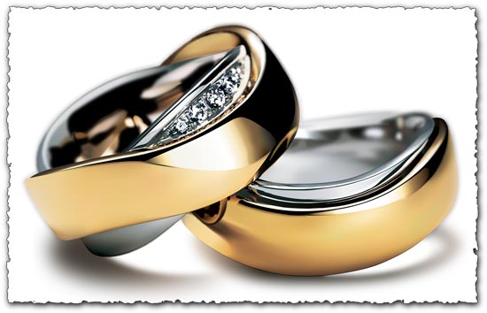 Wedding gold ring vector