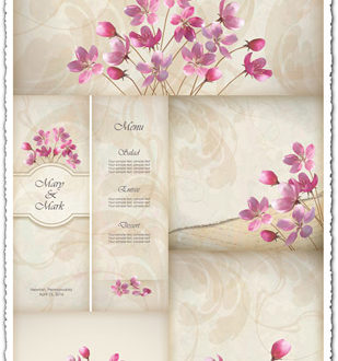 Wedding invitations and cards vectors