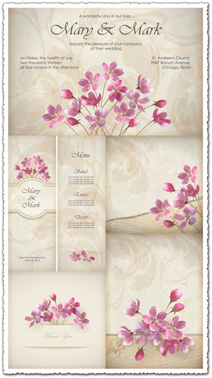 Download Wedding invitations and cards vectors